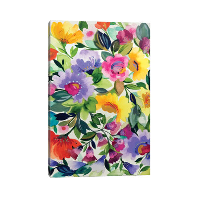 Lavender Zinnias 1 Piece Wrapped Canvas Painting