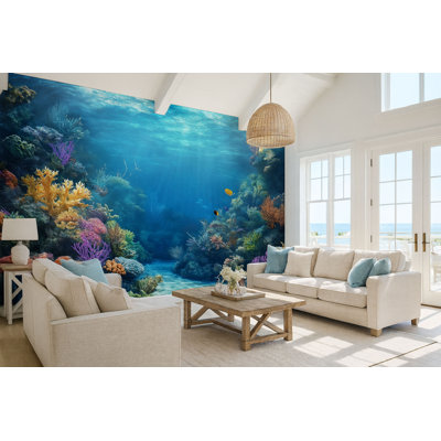 Underwater Ocean Wallpaper - Colorful Coral Reef Wall Mural – Underwater Ocean Scene For Home & Kids Room