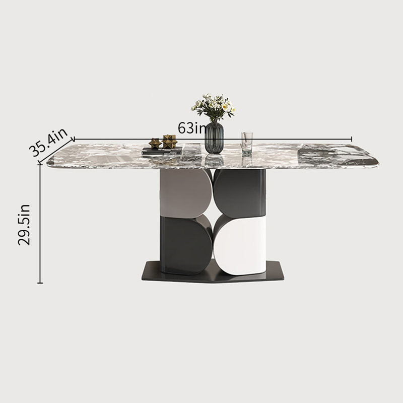 Tables de salle à manger grises, H 29,5 po x L 63 po x l 35,4 po