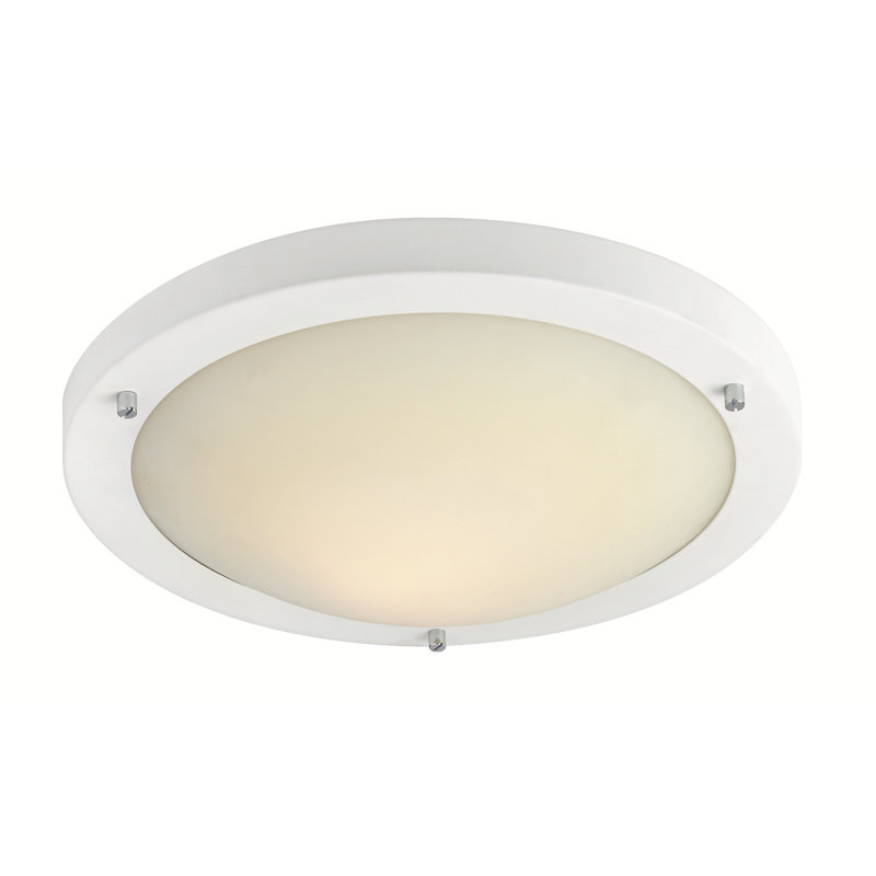 Rondo Glass LED Flush Mount, Matt White