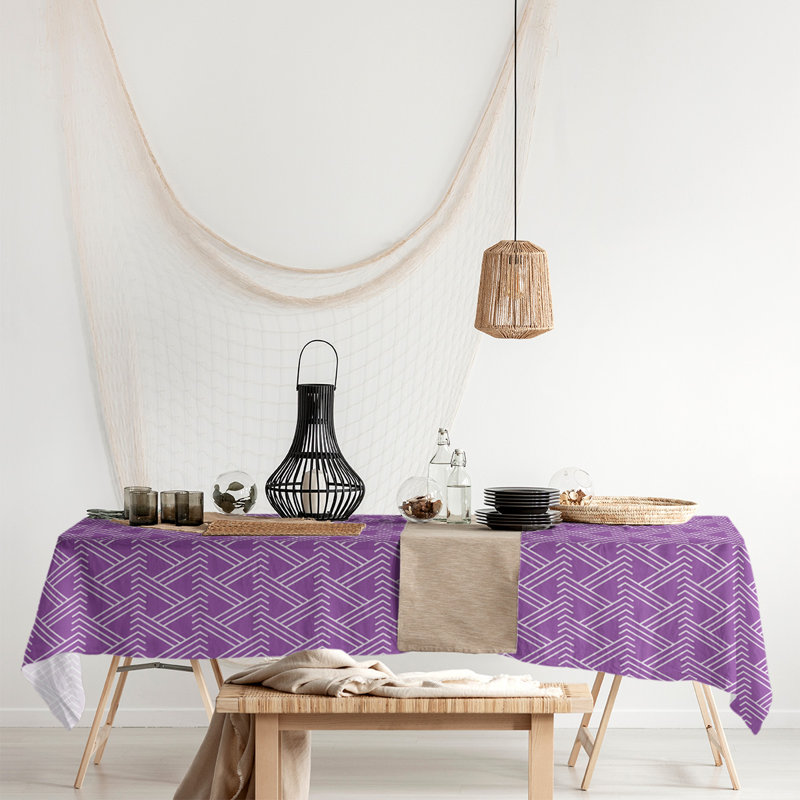 Classic Zig Zag Tablecloth, Violet/White