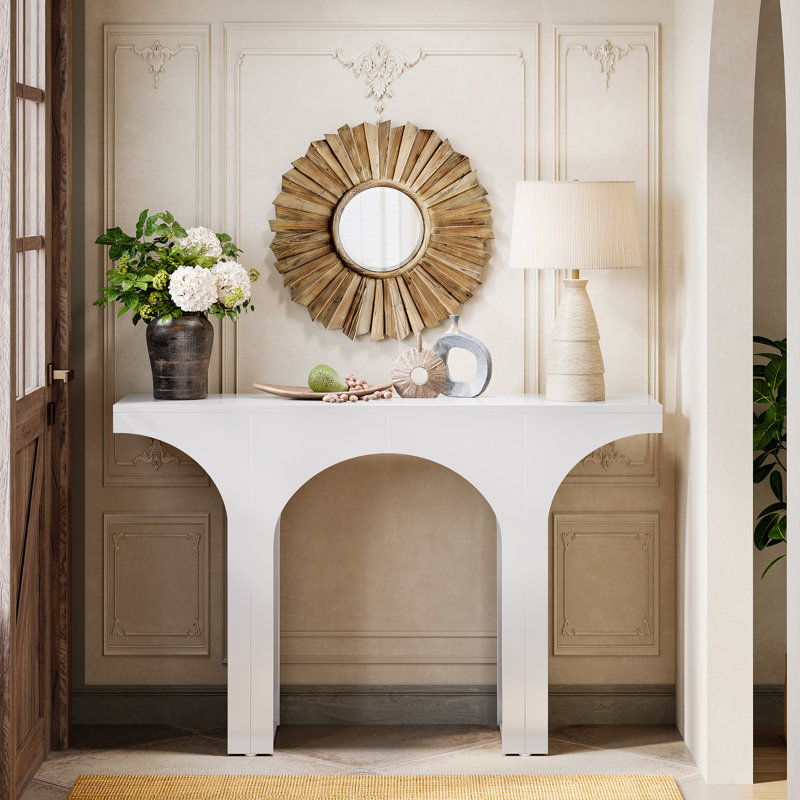 Console moderne, console arquée de 47 pouces pour entrée, Blanc
