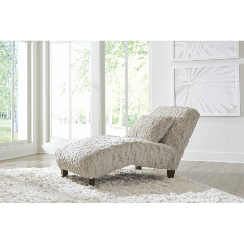 UPHOLSTERED CHAISE LOUNGE, Bazaar Smoke Faux Fur