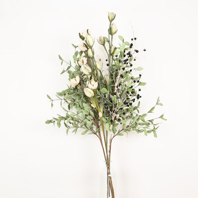 Arrangement floral 36 po avec baies d'eucalyptus artificiel pour remplissage de vase, bouquet de fleurs à longue tige de verdure de style campagnard pour décoration de fête