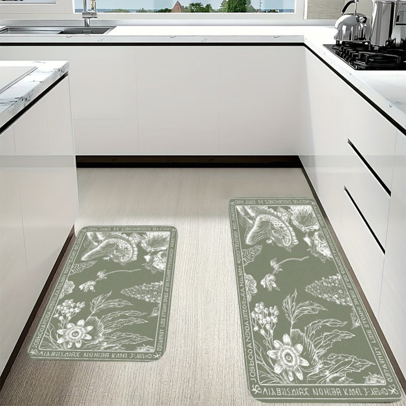 Ensemble de 2 tapis de cuisine Sage Green