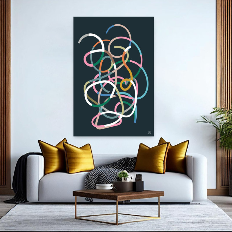 Art contemporain abstrait coloré, H 60 po x l 40 po