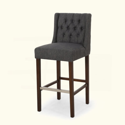 Upholstered Dining Chairs with button tufted back by Hokku Designs