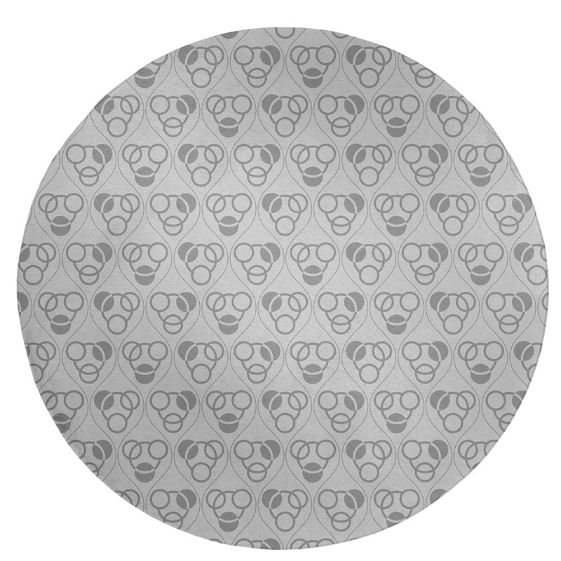Chenille Geometric Indoor Rug, Round 5'