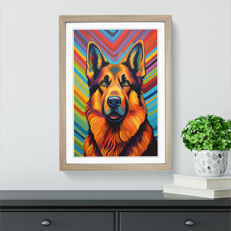 Single Picture Frame Print on Wood, 34cm H x 25cm W x 3cm D, Oak Framed