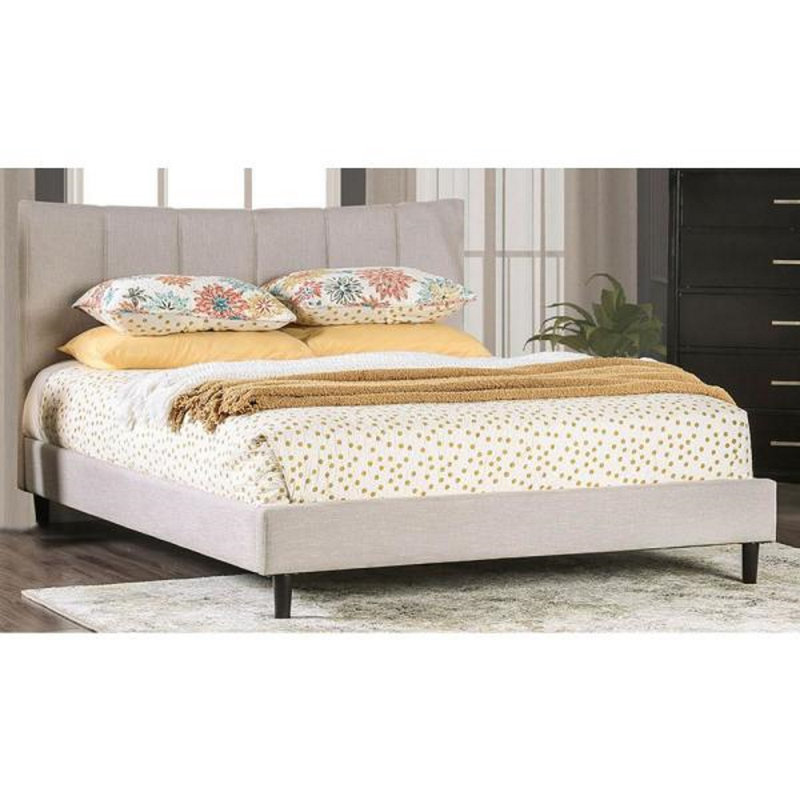 Inessa Upholstered Bed, Beige, Queen