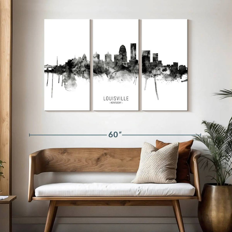 Louisville, Kentucky City Skyline III, H 32 po x l 50 po