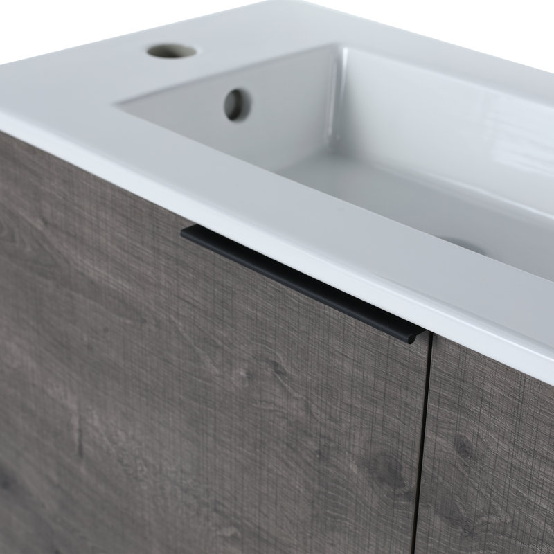 Hetton 22-Inch Floating Bathroom Vanity, Gray