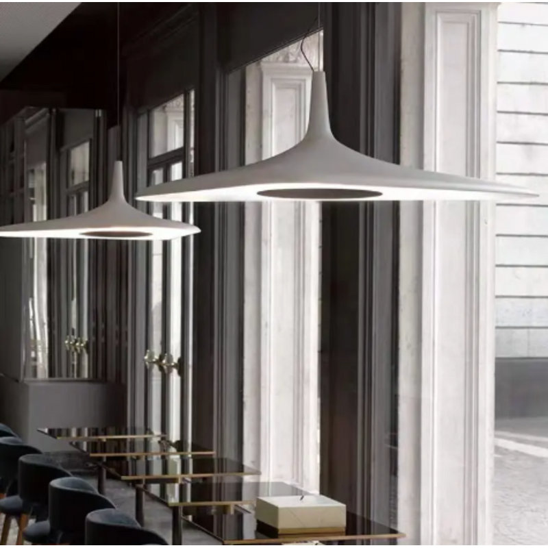  Lustre suspendu Dali classique d'inspiration artistique avec lumière DEL 3000K, conception horizontale, Blanc