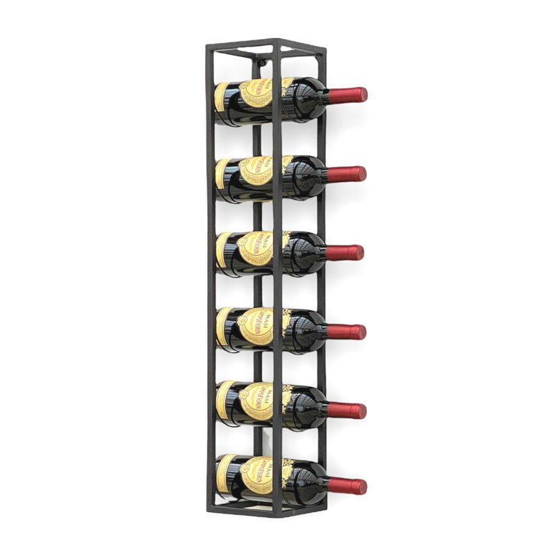 Aryana 6 Bottle Floor Wine Bottle Rack Black