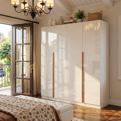 4-Door Wardrobe With Glossy Finish