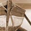 «Coastal Boat Marine», art mural bateau à rames attaché