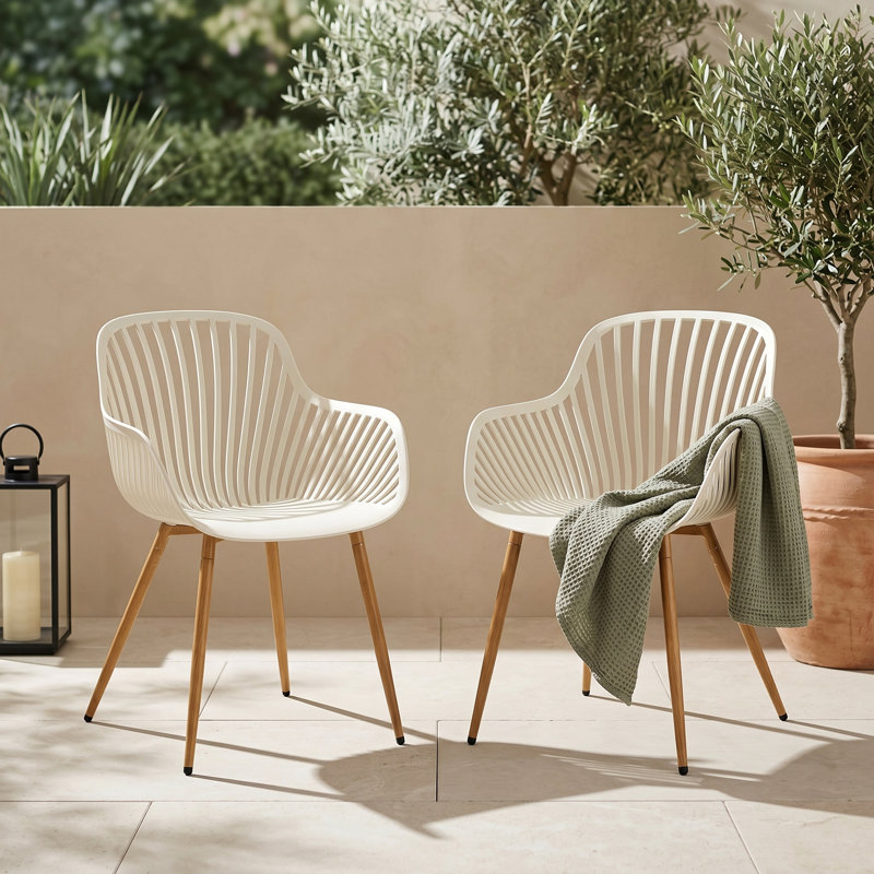 Rimini Patio Dining Set with, Off-White