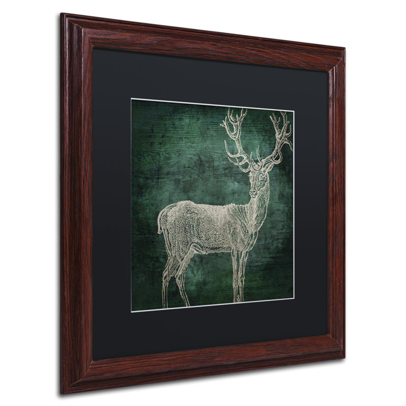 «Emerald Deer» par Jadaya, impression encadrée, Noir, H 16 po x l 16 po x P 0,5 po
