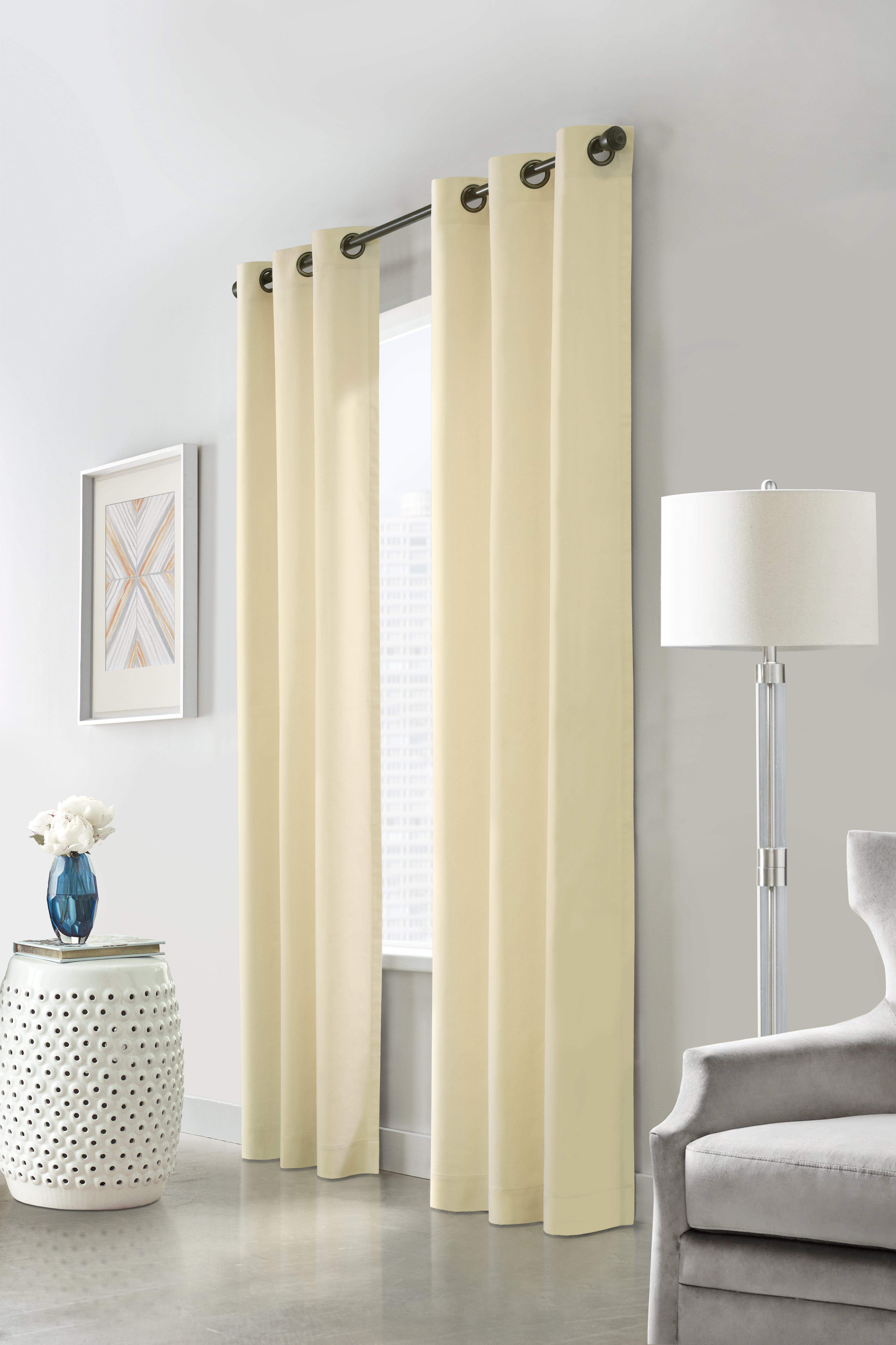 Dencho Solid Detachable Sticky Tab Top Outdoor Curtain Single Panel Latitude Run Size per Panel: 80 W x 96 L, Curtain Color: Beige