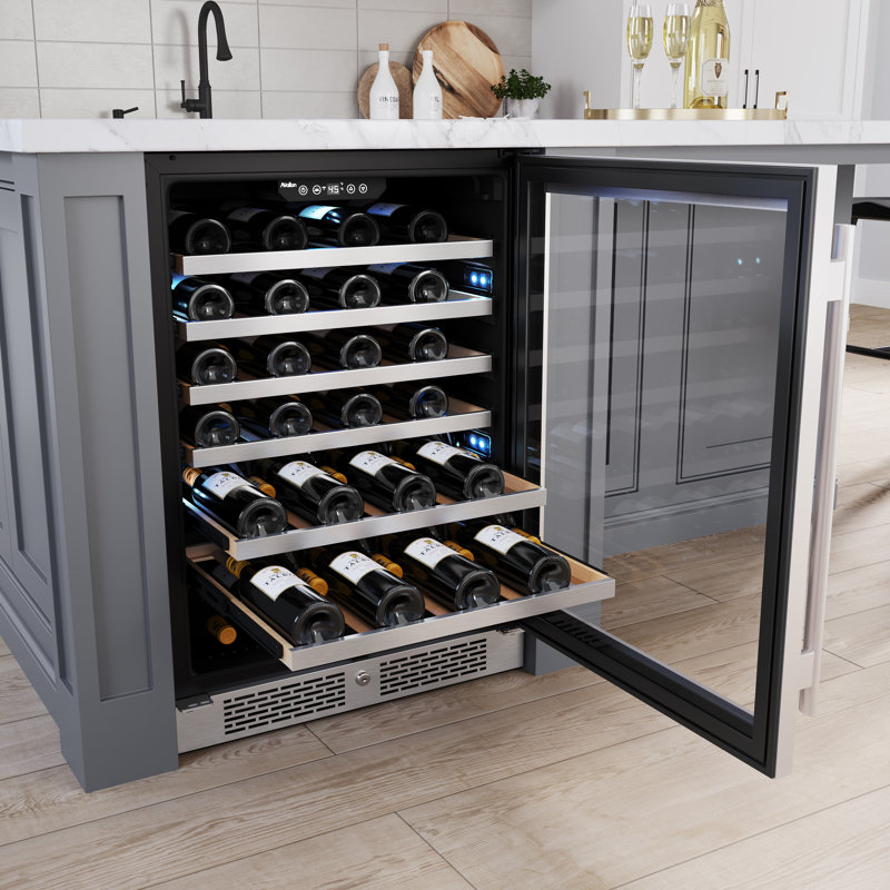 53 Bottle Single Zone Built-In Wine Refrigerator, Left Handed