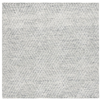 Ulbertus Hand Tufted Wool/Chenil/Cotton Abstract Rug in Ivory/Gray
