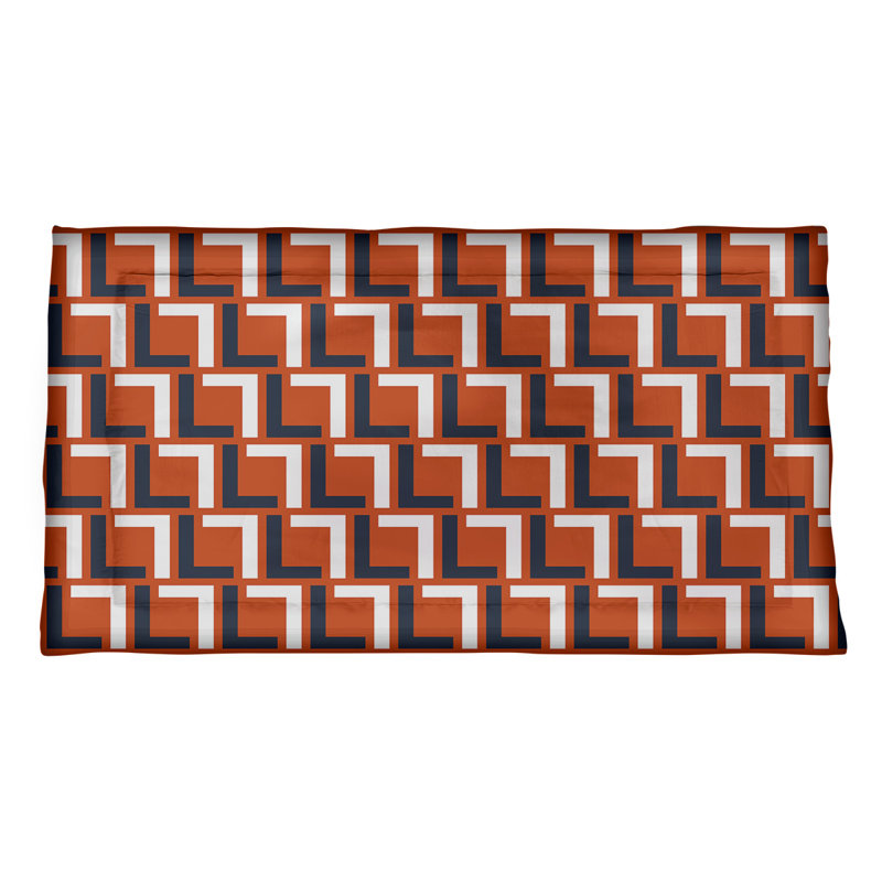 Taie décorative Chicago Football, polyester, Simple / simple, double / double, grand, Bleu marine / blanc / orange