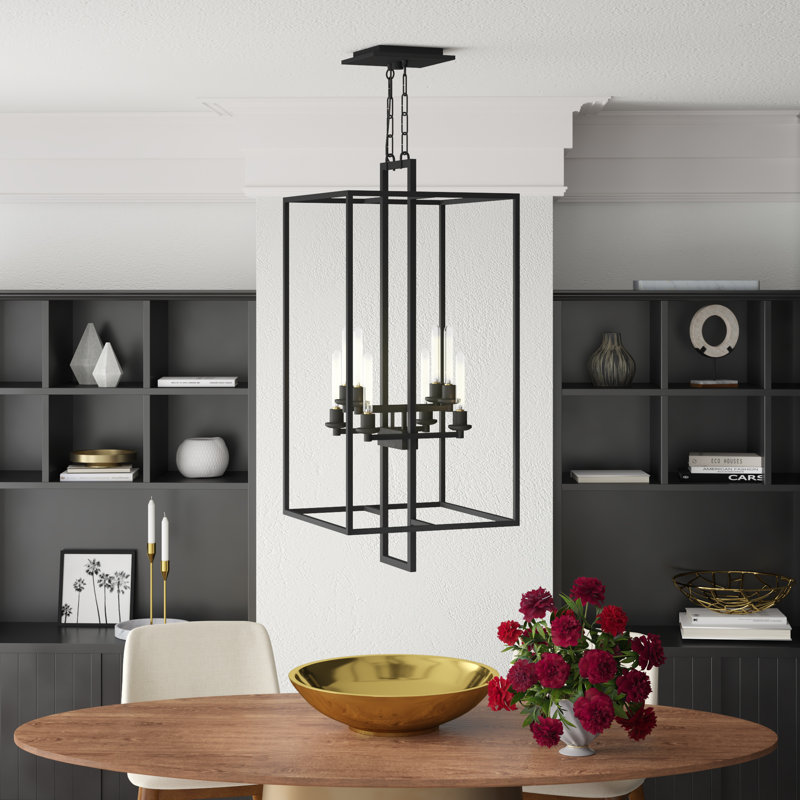 Lustre carré / rectangulaire à 8 lumières de style bougie Mcnemar