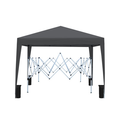 10X 10Ft Pop Up Gazebo Canopy Tent Removable Sidewall With Zipper,2Pcs Sidewall With Windows,With 4Pcs Weight Sand Bag,With Carry Bag-Black