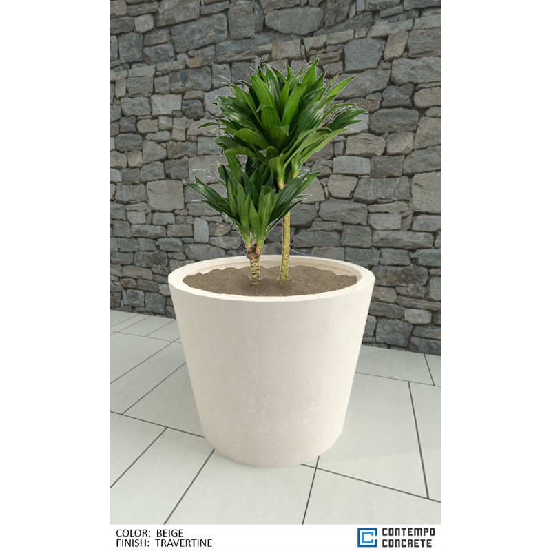 Pot à fleurs Lyra, Beige travertin