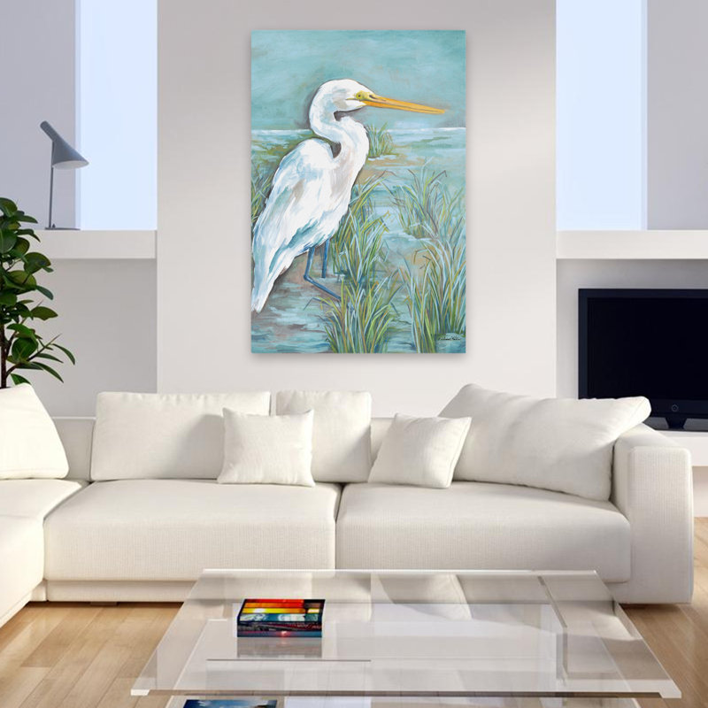 Aigrette - aigrette côtière, H 48 po x l 32 po