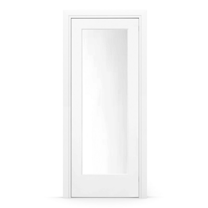 Primed White MDF 30" x 80" Satin Glass Prehung Interior Door