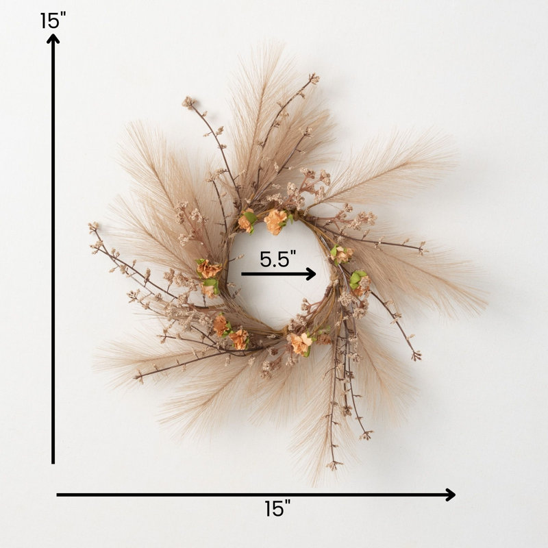Couronne de gazon artificielle, L 15 po x H 15 po x P 3 po