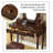 35.43"American-style solid wood brown dressing table with mirror