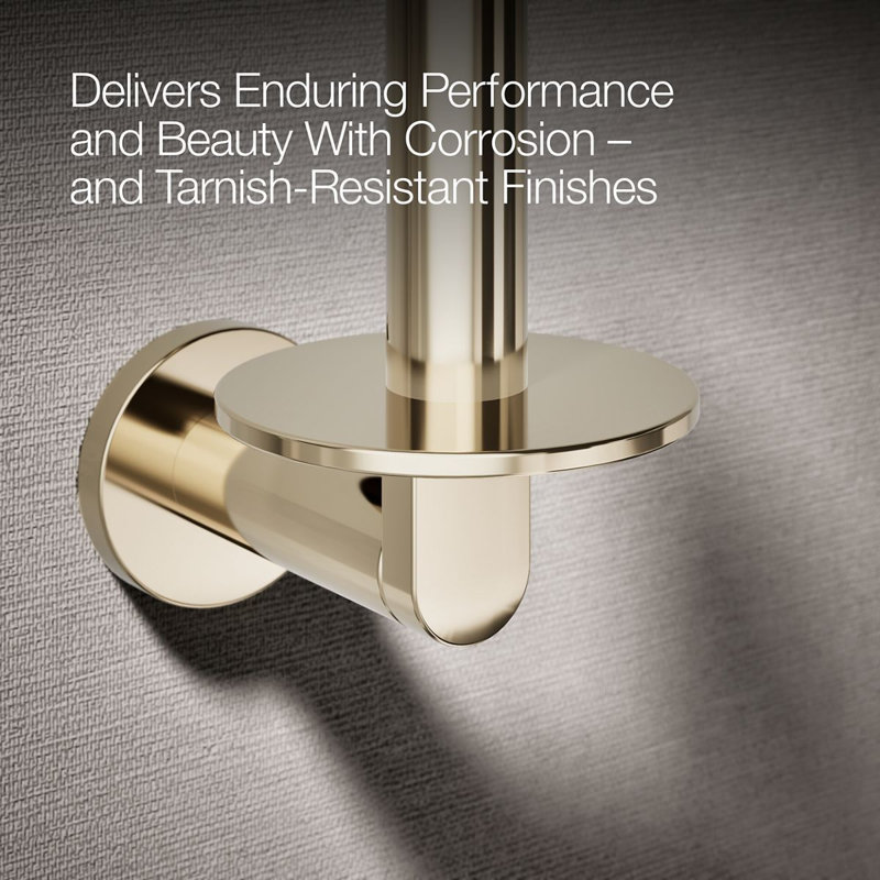 Vertical Wall Mount Toilet Paper Holder, Gloss Gold