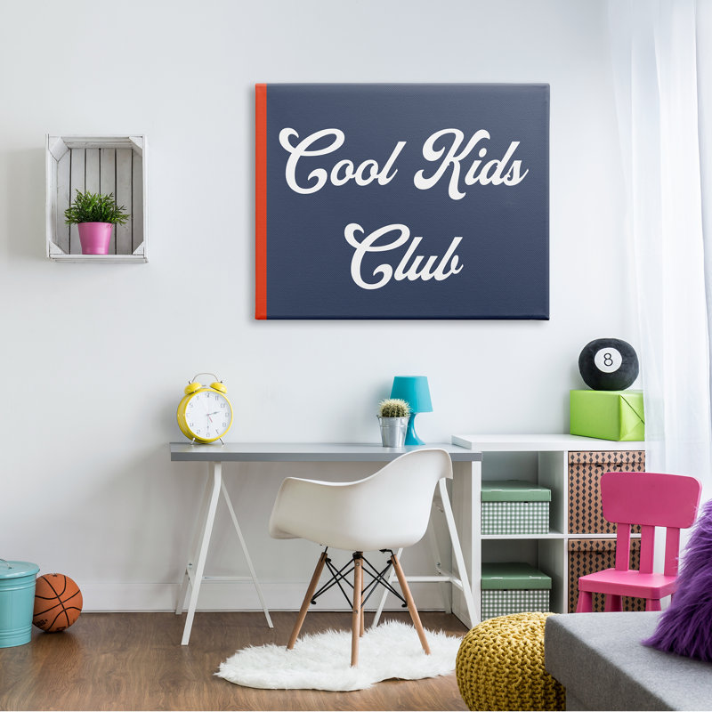 «Cool Kids Club», art audacieux, H 36 po x l 48 po x P 1,5 po, Toile tendue