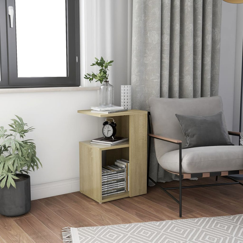 Gnni Floor Shelf End Table, Sonoma Oak, Sonoma Oak