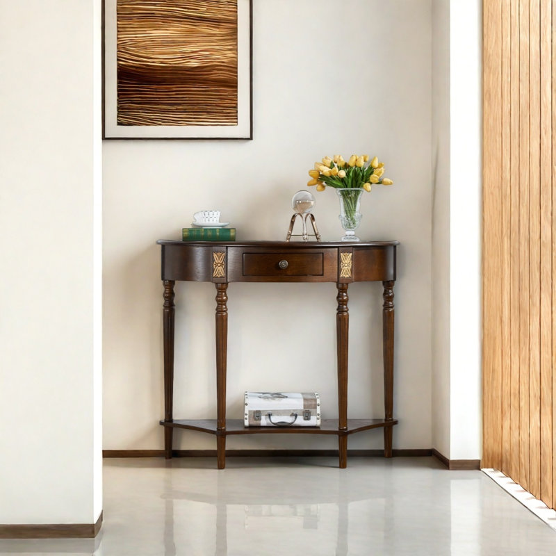 Console campagne rétro, H 34,65 po x l 31,5 po x P 12,99 po