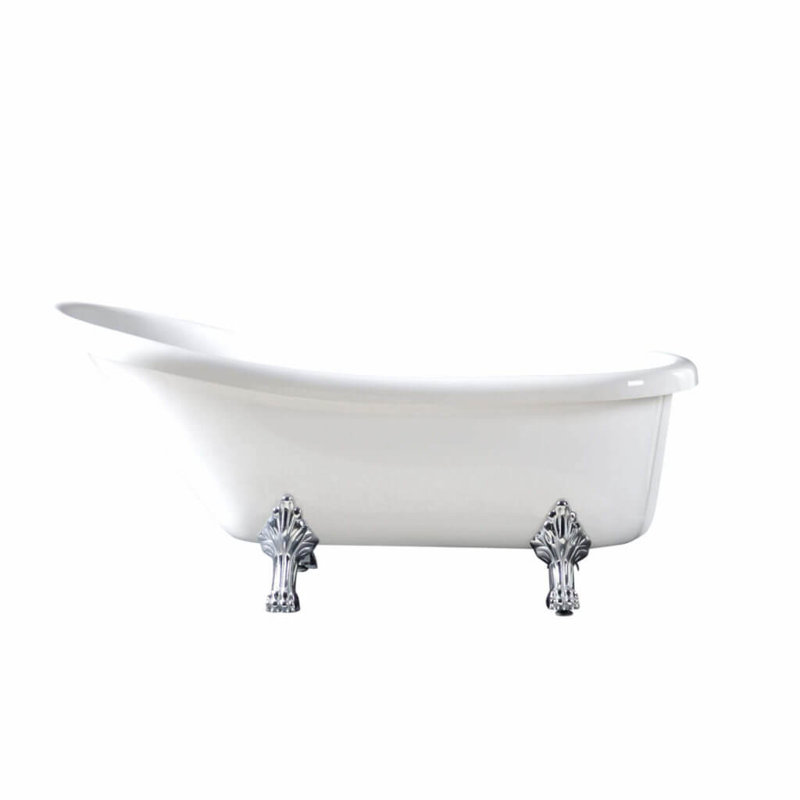 63" x 29" Clawfoot Soaking Bathtub