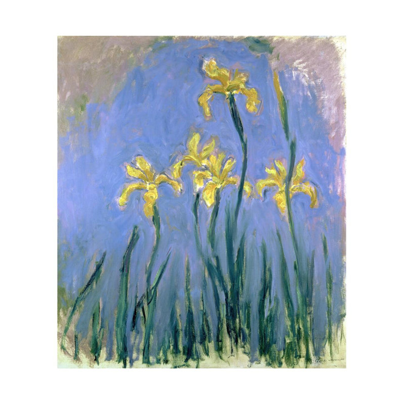 «Yellow Irises» par Claude Monet - Estampe numérique, H 28 po x l 22 po