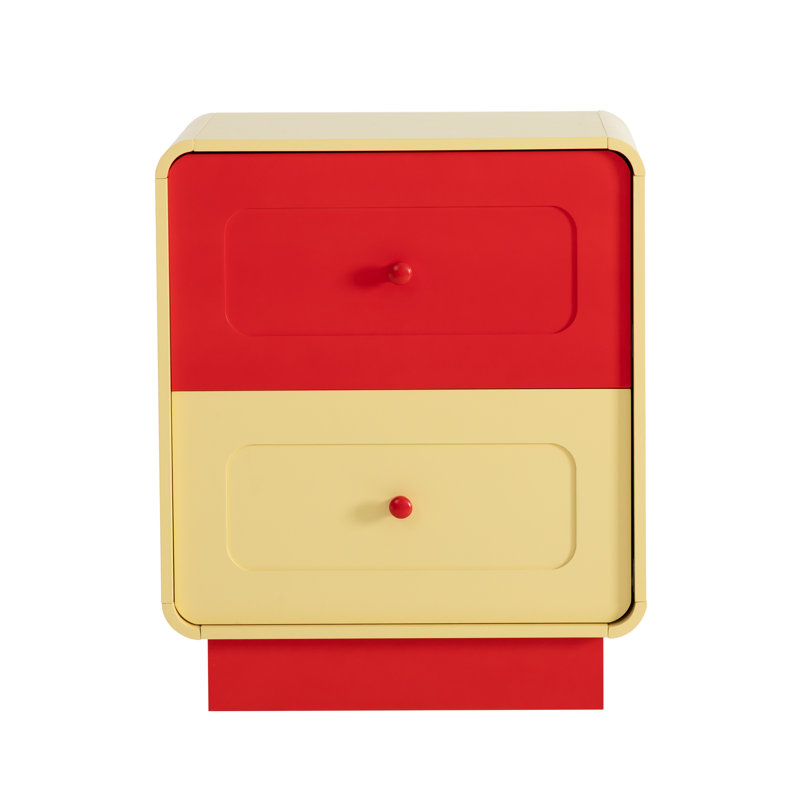 Color Blocking 2 Drawers 23.62"W Nightstand