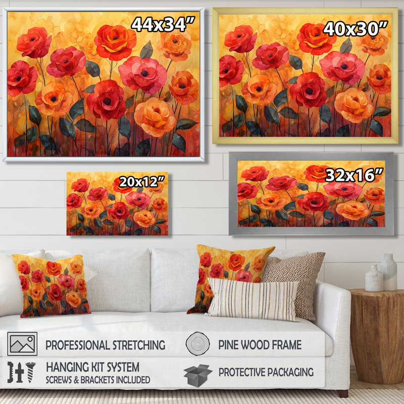 Jaazaniah - Floral Wall Art, H 28 po x l 60 po, Impression encadrée flottante, Argent argent