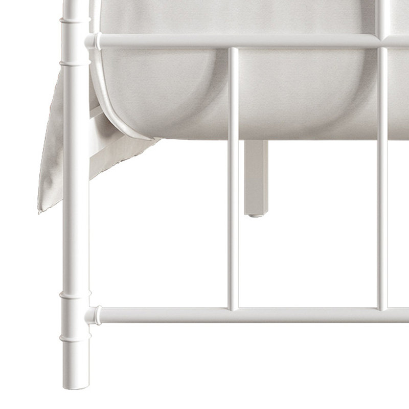Avier Metal Spindle Bed, White, King