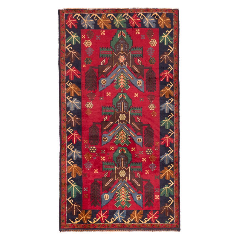 Tapis rouge Teimani 3 pi 4 po x 6 pi 2 po