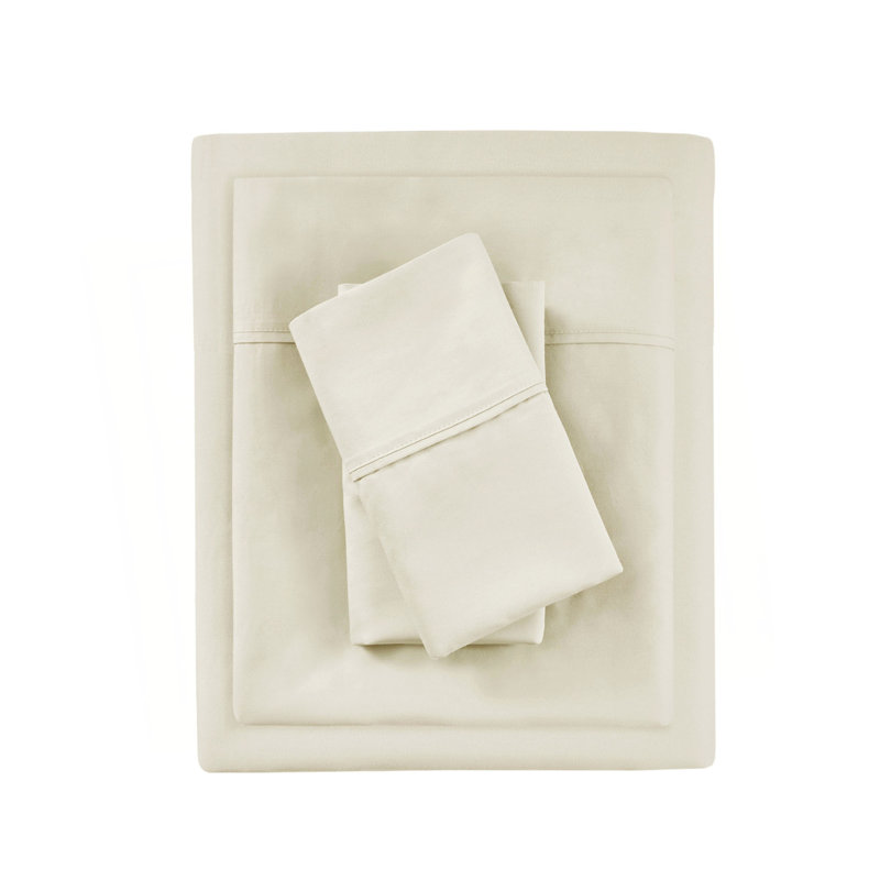 Ensemble de draps 4 pièces HeiQ, Courtepointe double et 3 pièces supplémentaires, Ivory