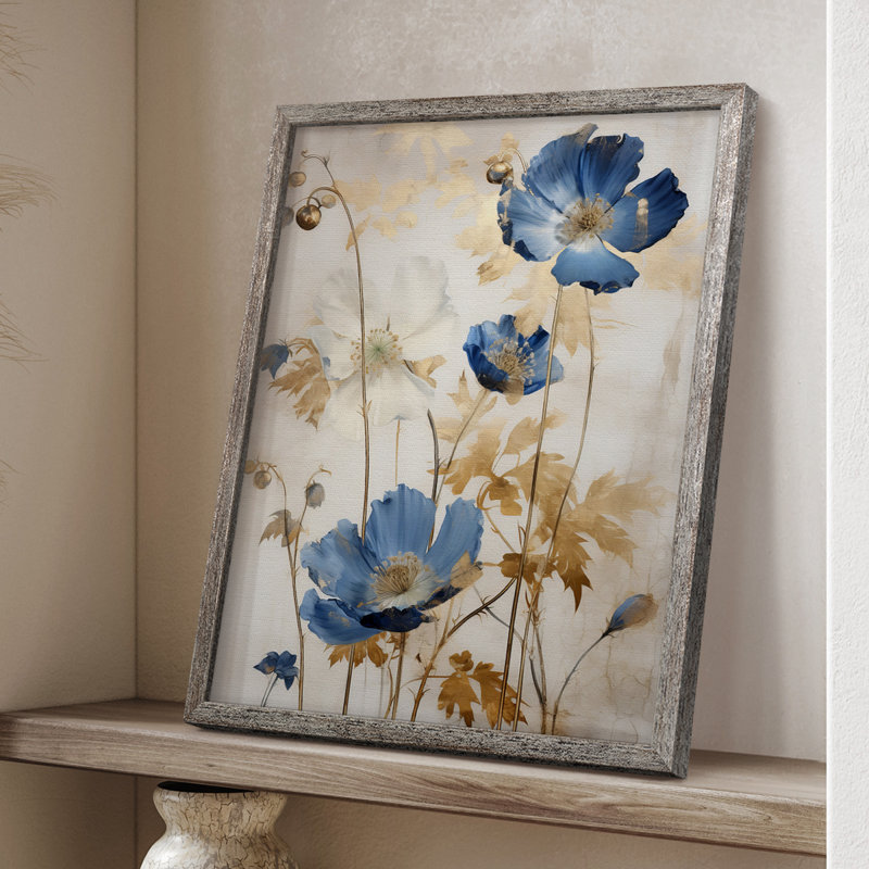 Reproduction encadrée FLORAL Series LV - bois massif, H 15 po x l 12 po