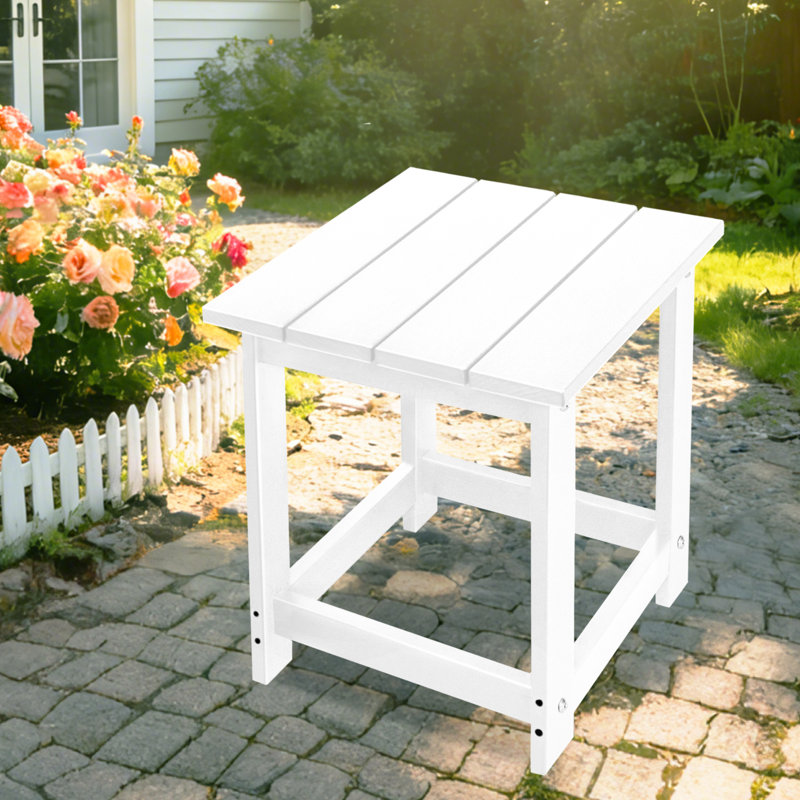 Denarrius Adirondack Outdoor Side Table ,HDPE Patio Table with Easy Maintenance and Weather resistance, White