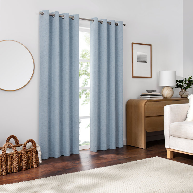 Eclipse Lawson Arm & Hammer Odor Neutralizing Blackout Grommet Curtain Panel, 50" W x 63" L, Blue