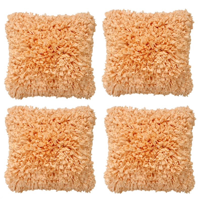 Cotton Reversible Throw Pillow, Orange, 18" x 18"