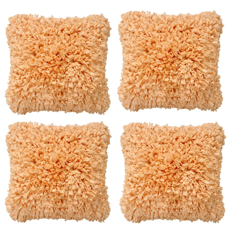 Coussin décoratif en coton, Orange, 18 po x 18 po