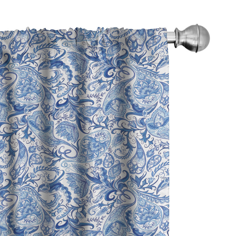 Paisley Semi-Sheer Rod Pocket Curtain Panels, 28" x 63"